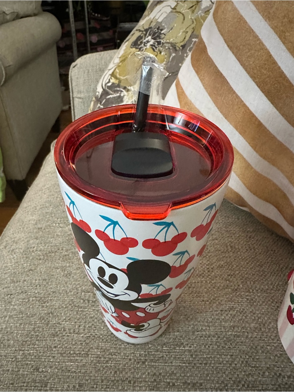 Disney Mickey Mouse Cherry Tumbler + Pair of Hand-Painted Cherry Bowls GIFT SET - Picture 14 of 15